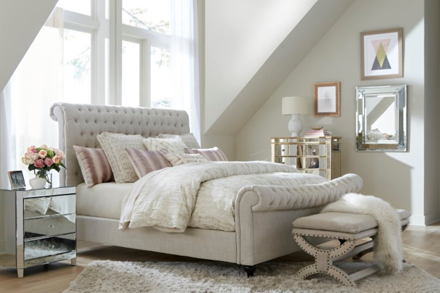 Nicolas Upholstered Sleigh Bed, King