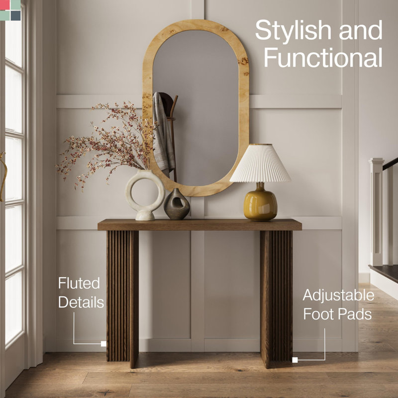 Pebble & Crane Stead Fluted Console Table, Small Modern Entryway Table ...