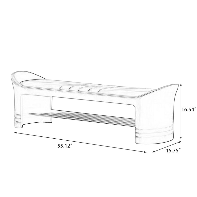 Banc de rangement rembourré pour chaussures, Beige