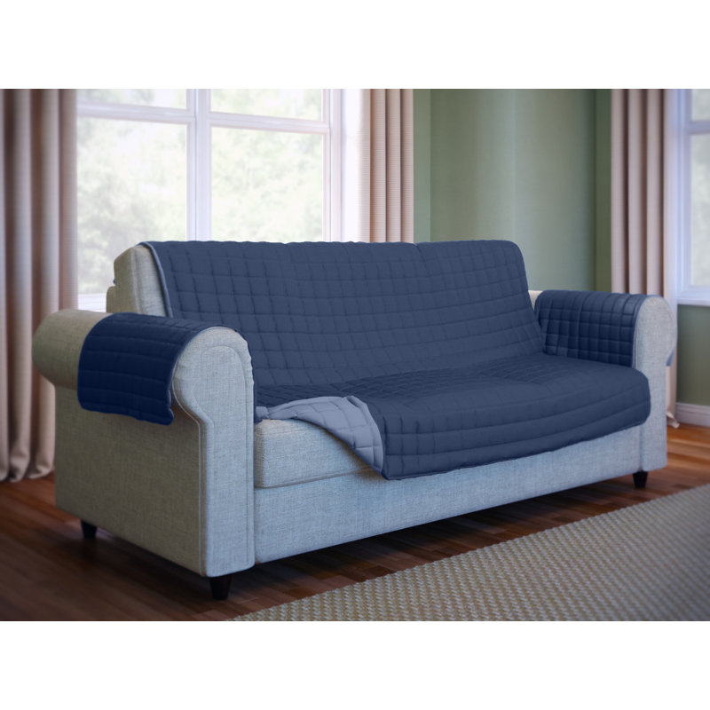 Brystol Polyester Box Cushion Slipcover, Navy