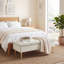 Banc de chambre rembourré avec pieds en métal de ton or, beige-130131467