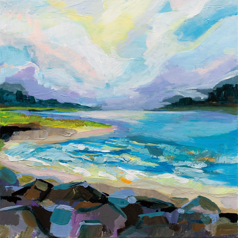 The Coastline by Jeanette Vertentes - Wrapped Canvas Painting Print, 91cm H x 91cm W