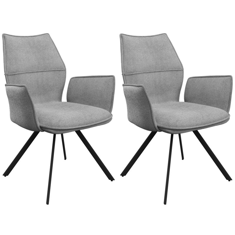 Lusso Fabric Dining Armchair, Grey