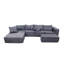 Canapé modulaire convertible convertible en microfibre-2044617769