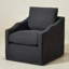 Fauteuil demi-tonneau pivotant rembourré de 28 po de largeur-464413037