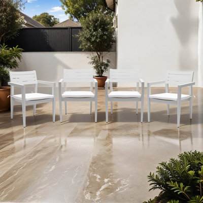 Kuchmel Aluminum Dining Chairs with Sunbrella Cushions