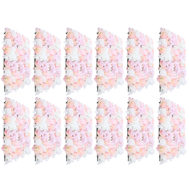 Panneau mural fleur artificielle, Rose / blanc / orange