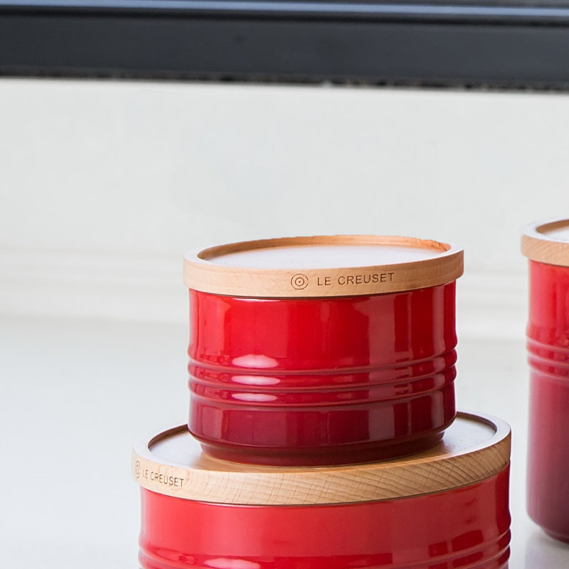 Metallics Kitchen Canister, Cerise, 2.5" H x 5.5" W x 5.5" D