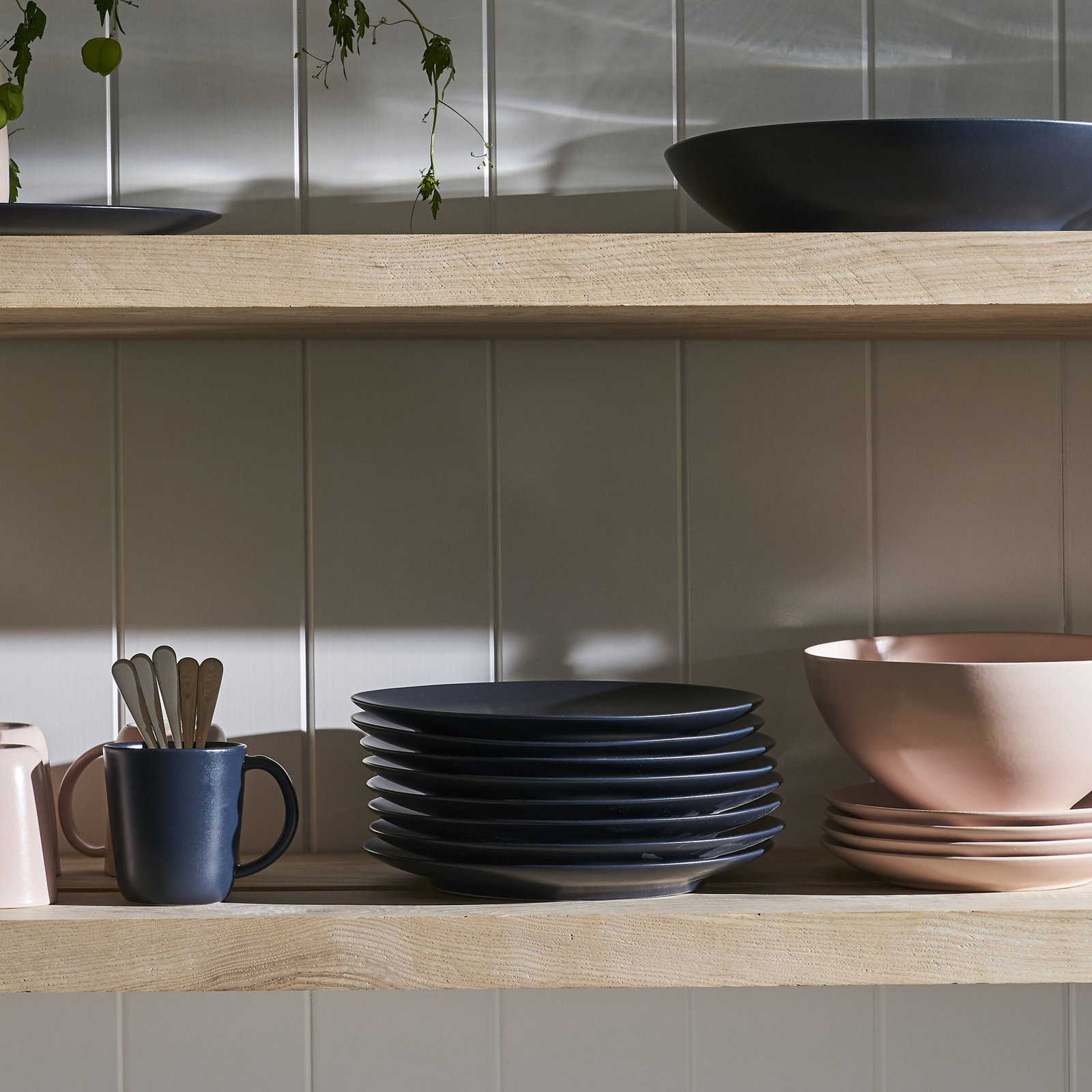Ceramic Low Serving Bowl, Midnight