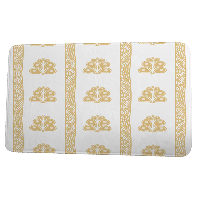 Featherste Non-Slip Bath Mat, 24" W x 17" L, Yellow