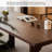 Elegant Nut-Brown Solid Wood Pine Rectangle Desk-1336910203
