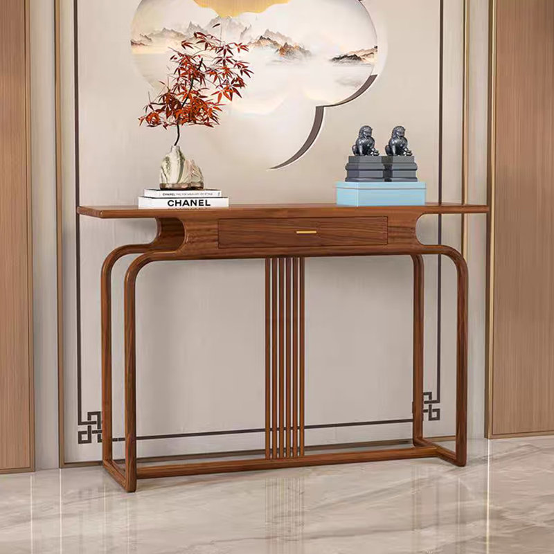 Chinese style full solid wood console table., 34.6" H x 47.2" W x 13.7" D