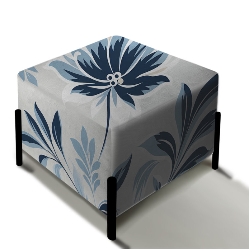 Serene Monotones - Repose-pieds carré floral