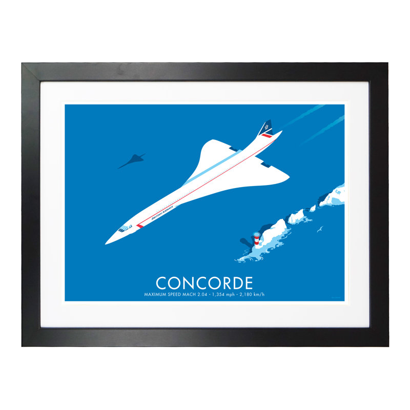 Concorde by Stephen Millership - Print, Black, 33.5cm H x 43.5cm W x 2.2cm D