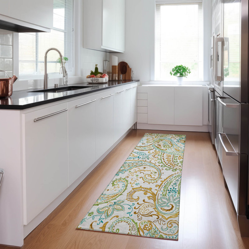 Tapis intérieur / extérieur Kinslee, Tapis de couloir 2 pi 3 po x 7 pi 6 po