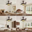 Ventilateur de plafond 36 pouces de style Tiffany avec lumières, Fandelier rétractable à intensité variable avec télécommande et 6 vitesses