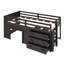 Twin Size Loft Bed with Cabinet and Shelf - Gray-131374362