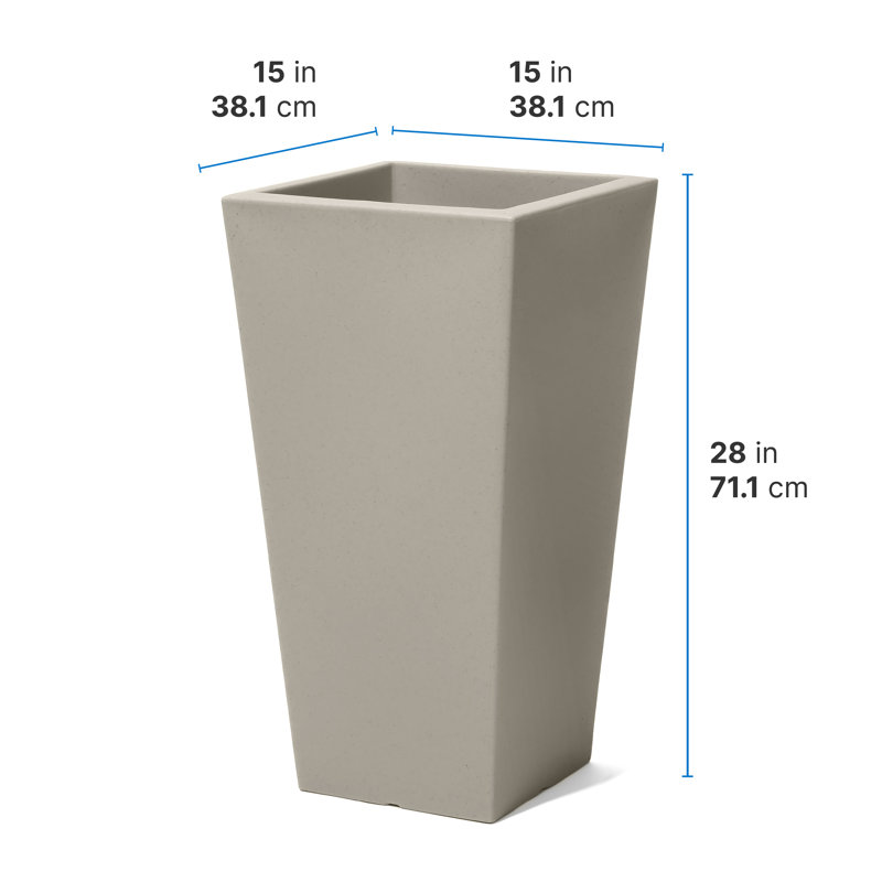 Tremont Tall Concrete Resin Self-Watering Planter
