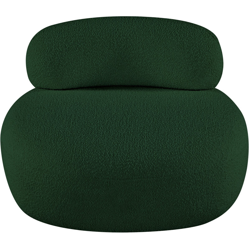 Ishi Upholstered Accent Chair, Green Boucle Fabric