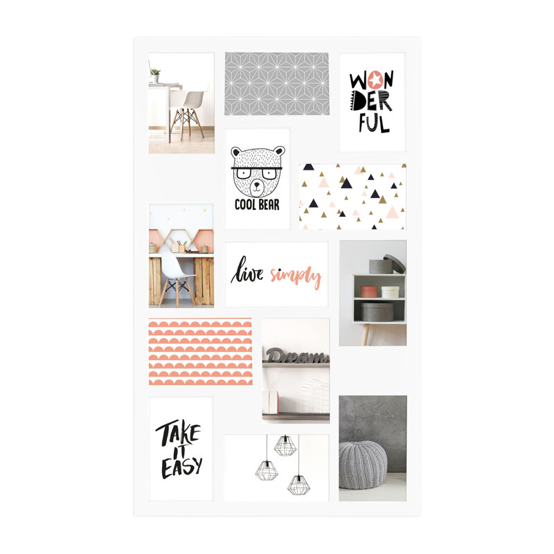 Praxedis Collage Picture Frame for 13 photos 10x15cm, Black, White