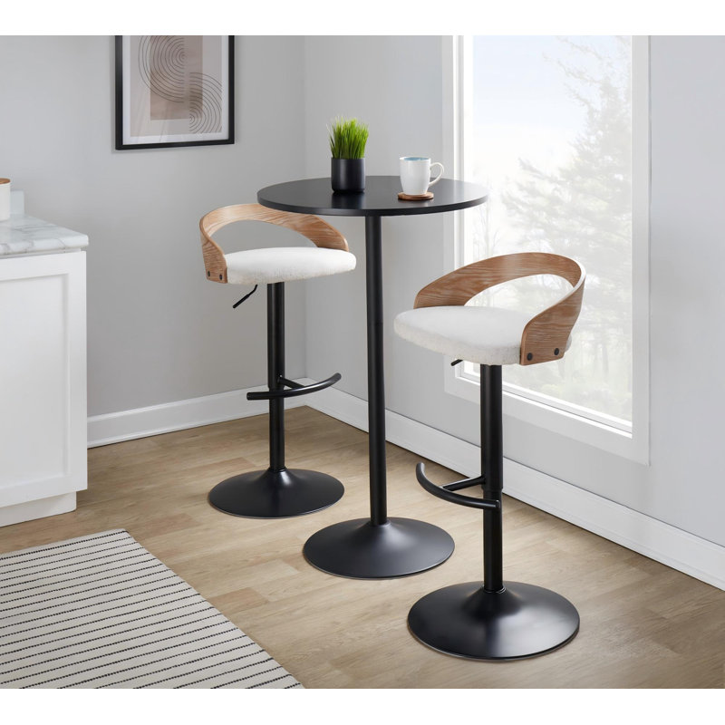 1 tabouret de bar réglable, Chrome