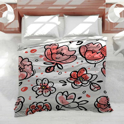 Édredon floral avec croquis floral Shabby Chic