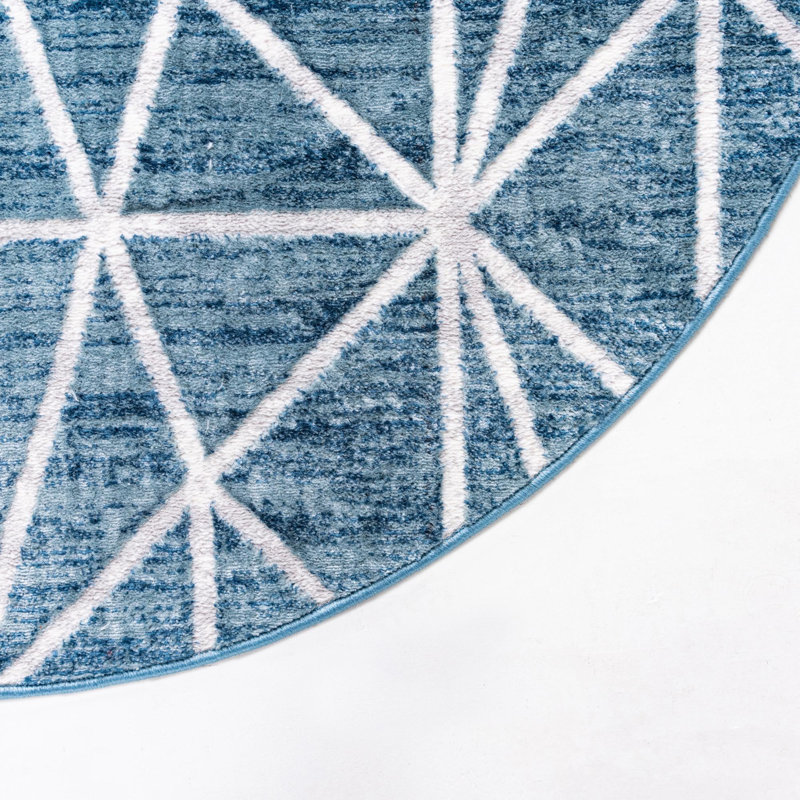 Eshin Geometric Indoor Rug, Oval 5'3" x 8'