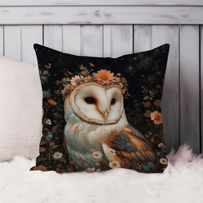 Animals William Morris Owl Pattern XVIII Cottage Throw Pillow Cover