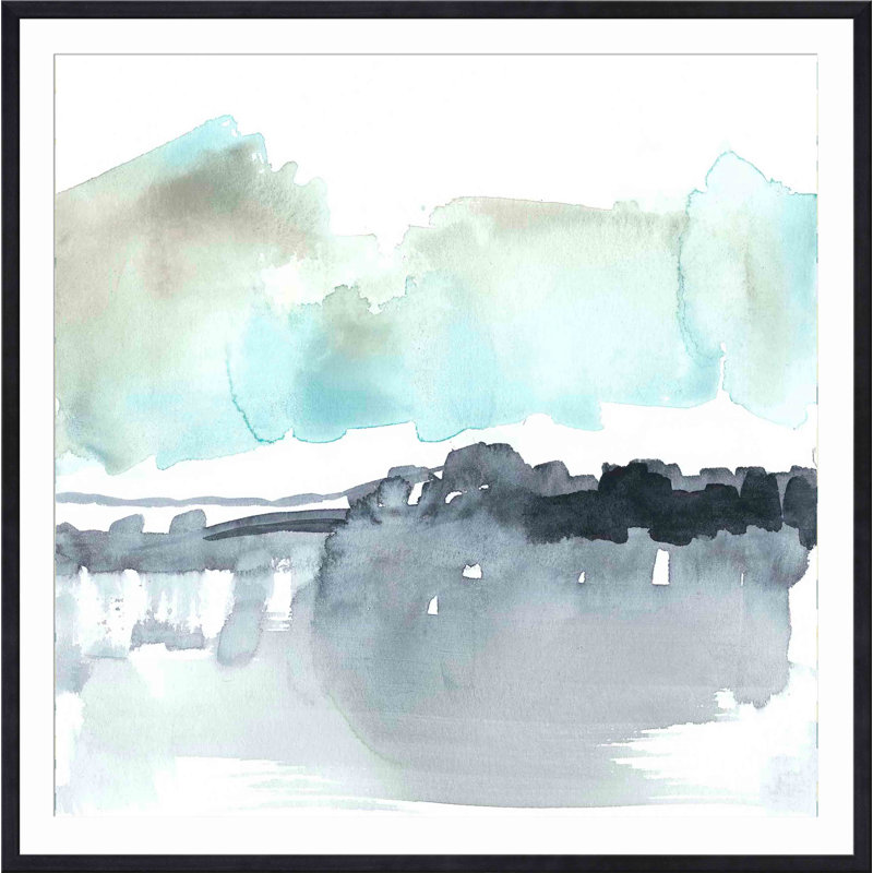«Snow Line III» par Jennifer Goldberger - reproduction d'art encadrée, H 20 po x l 20 po, Noir