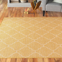 Highlawn Damask Indoor / Outdoor Area Rug in Yellow/Black/White Andover Mills Rug Size: Rectangle 7'9 x 10'6