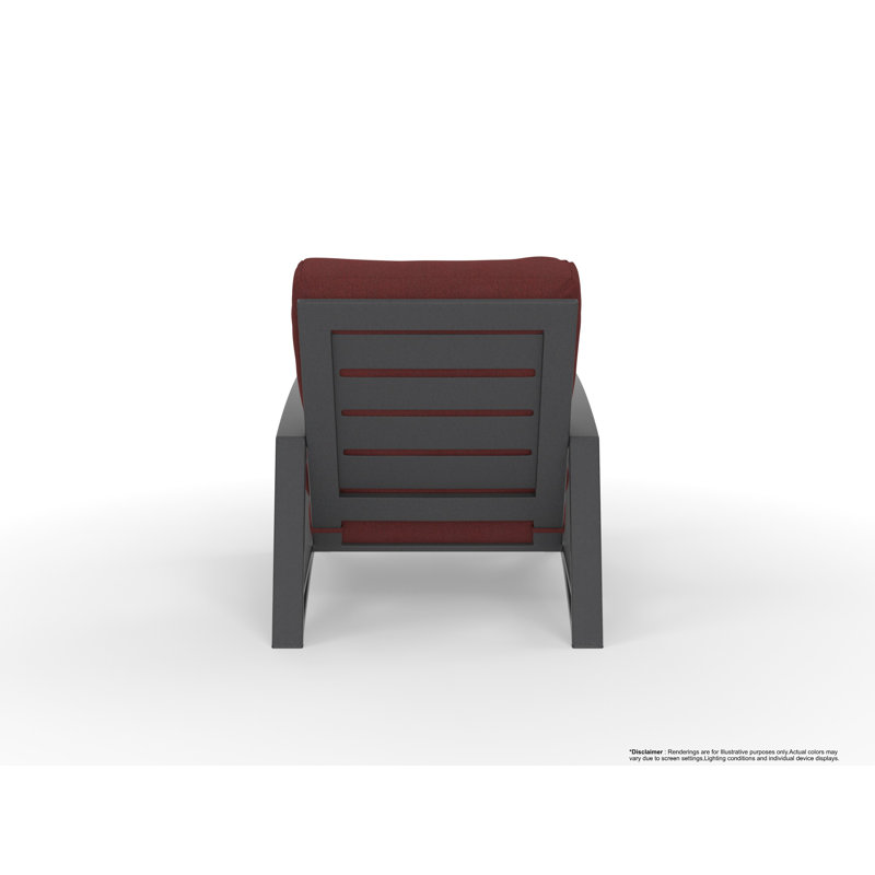 Arc Outdoor Lounge Chair, Trax Burgundy, Carbon Black