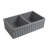 Whitehaus 33” Reversible Double Bowl Fireclay Kitchen Sink: 2-1/2" Lip and Fluted, 2" Lip Front Apron-93327031