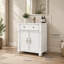 Lavabo de salle de bain sur pied blanc de 71 cm (27,94 po), style milieu du siècle avec base à colonnes romaines