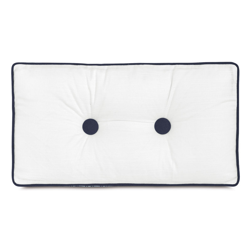 Housse et insert de coussin rectangulaire en coton Vizcaya en blanc Baldwin / saphir Carnac / brise indigo