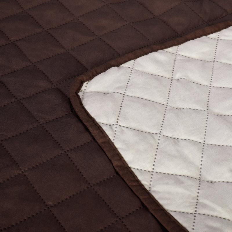 Housse pour fauteuil à coussins carrés/rectangulaires, Polyester à 100 % de couleur brune, H 75 po x l 66 po x P 22 po