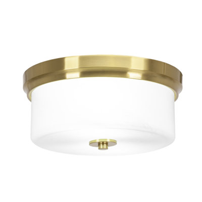 Flush Mount, Bulbs, Shown With White Marble Glass