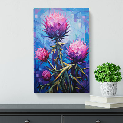 Thistle Cubism - Wrapped Canvas