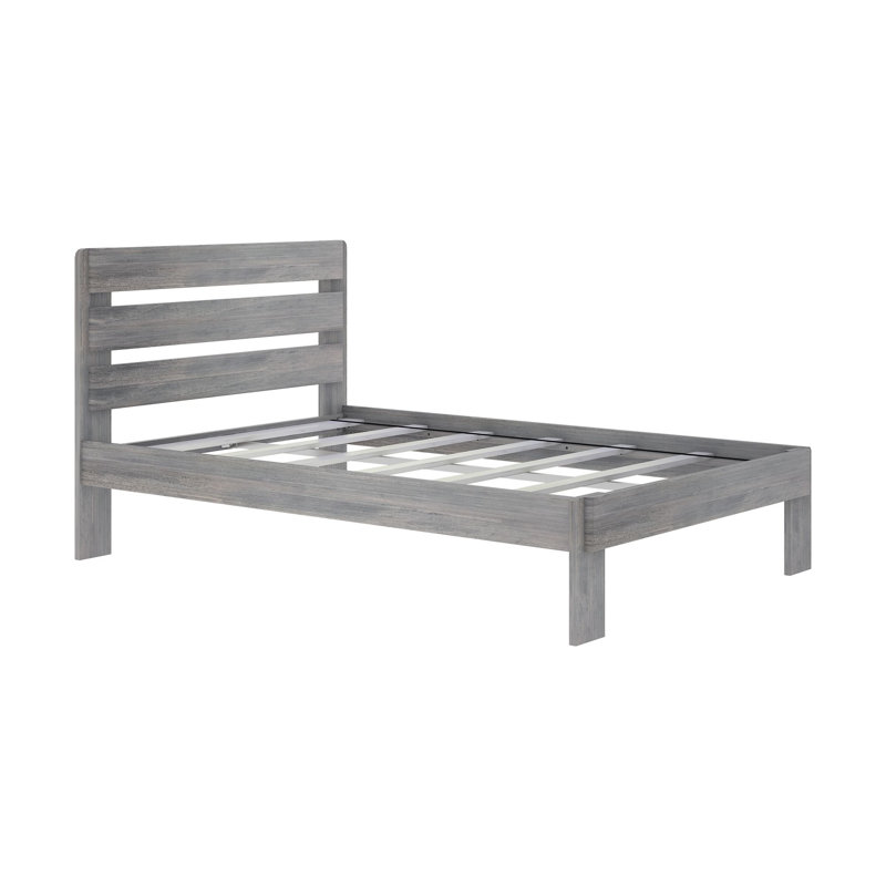 Lit plateforme en bois massif Cyprian, Double, Driftwood