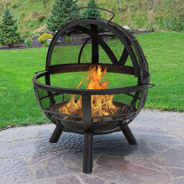 Outdoor Leisure Products Foyer d'extérieur au feu de bois en acier avec  couvercle H 35 po x l 33 po - Wayfair Canada