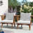 2 Piece Patio Chair (Teak; White)
