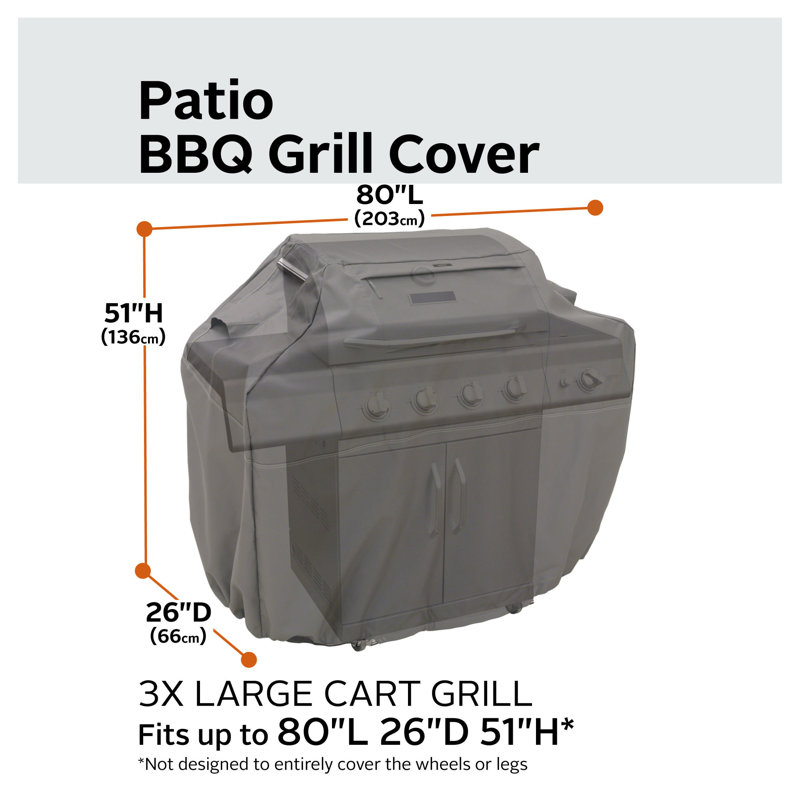 Arlmont & Co. Jaylon 70'' W x 30'' D Grill Cover, 52" H x 82" W x 26" D