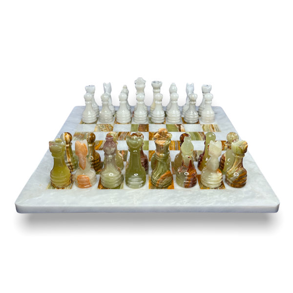 16" Handmade Marble Chess Set - Large Size Luxury Marble Chess Set With Elegant Gift
