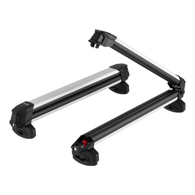 Support de toit pour skis et planches à neige, transportez jusqu'à 6 paires de skis ou 4 planches à neige, support de toit de voiture universel en aluminium avec verrou et rembourrage en caoutchouc pour la canne à pêche, convient à la plupart des barres transversales