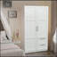 Grand garde-robe blanc avec garde-manger et garde-manger avec 2 portes, 2 tiroirs, 5 tablettes de rangement et un rangement polyvalent