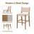 Jayden Kitchen Bar Stools with Backrest & Removable Cushion, Modern Solid Wood Bar Stool for Kitchen Island, Indoor Bar, Dining Room-1291545808-1291545809