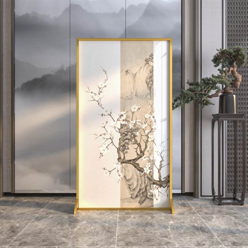 Écran cristal Plum Blossom, H 70,87 po x l 47,24 po x P 1,57 po