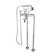 Guthmund 2 Handle Floor Clawfoot Tub Faucet with Diverter