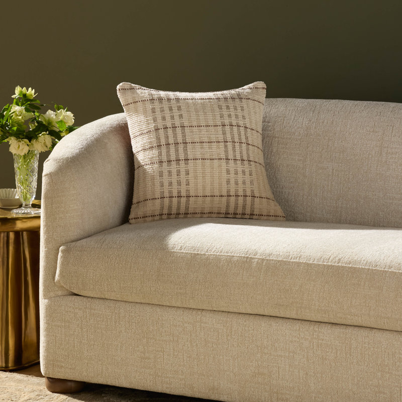 Chris Loves Julia x Loloi Vinnie Accent Pillow, Ivory, Square 18", Pillow Cover Only - No Insert