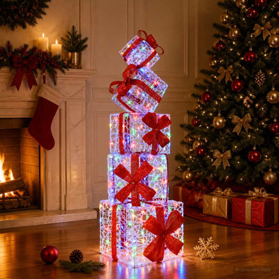 Gift Box Christmas Decoration Lighted Christmas Boxes