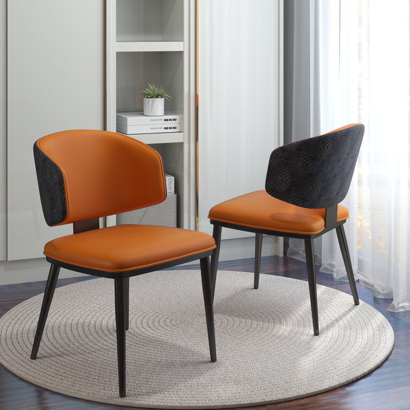 Chaise d'appoint moderne (ensemble de 2), Orange
